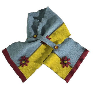 Boiled Wool Felt Flower Wrap Scarf / Woolflower
