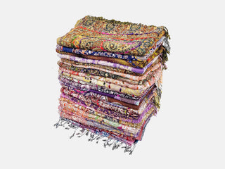 Jewel Tones / Thick Stitch Embroidered Scarf