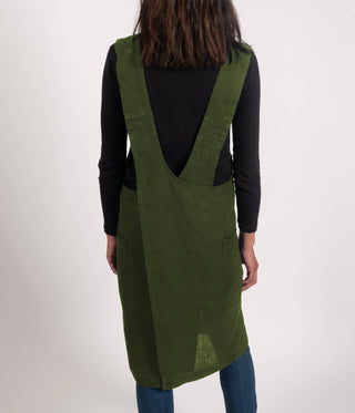 Firenze Stone Washed Linen Cross Back Smock Apron / KAF Home