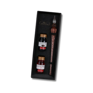 Glass Fountain Pen & Ink Set / Herbin