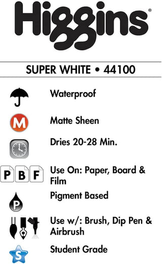 1oz / Super White Waterproof Ink / Higgins