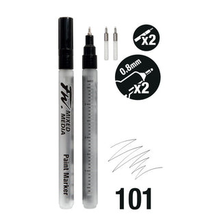 0.8mm / Empty Mixed Media Paint Markers & Nibs Set / FW