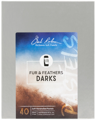 Set of 40 / Fur and Feathers: Darks / Handrolled Soft Pastels / Jack Richeson