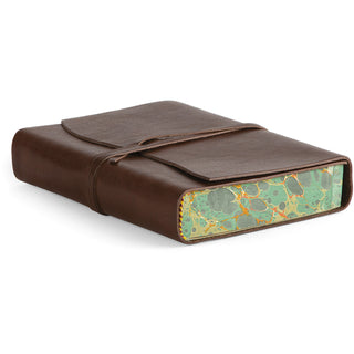 5x7" / Roma Lussa Leather Bound Marbled Unlined Journal / Cavallini