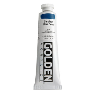 Cerulean Blue Deep 2oz / Heavy Body Acrylics / Golden Paints