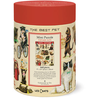 Vintage Cats / 240pc Vintage Poster Mini Puzzle / Cavallini