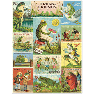 Frogs & Friends / 240pc Vintage Poster Mini Puzzle / Cavallini