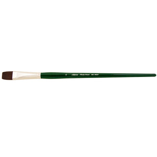 Bright / Ruby Satin Long Handle Synthetic Brush / Silver Brush