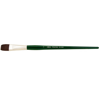 Bright / Ruby Satin Long Handle Synthetic Brush / Silver Brush