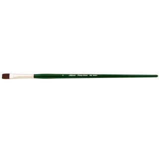Bright / Ruby Satin Long Handle Synthetic Brush / Silver Brush