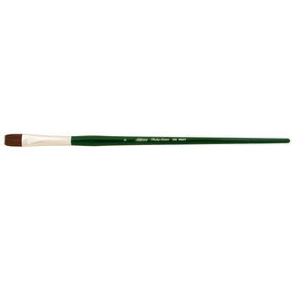 Bright / Ruby Satin Long Handle Synthetic Brush / Silver Brush