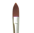 Cat's Tongue / Ruby Satin Long Handle Synthetic Brush / Silver Brush