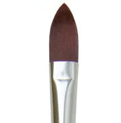 Cat's Tongue / Ruby Satin Long Handle Synthetic Brush / Silver Brush