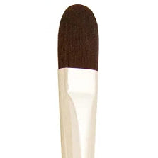 Filbert / Ruby Satin Long Handle Synthetic Brush / Silver Brush