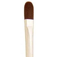 Filbert / Ruby Satin Long Handle Synthetic Brush / Silver Brush