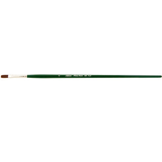 Flat / Ruby Satin Long Handle Synthetic Brush / Silver Brush