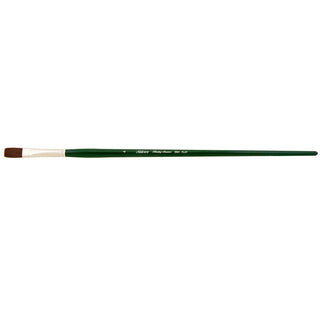 Flat / Ruby Satin Long Handle Synthetic Brush / Silver Brush
