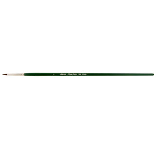 Round / Ruby Satin Long Handle Synthetic Brush / Silver Brush
