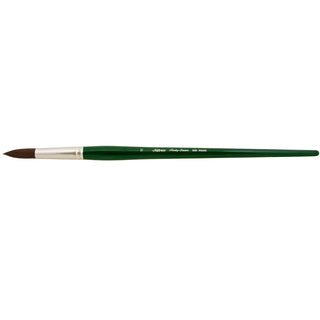 Round / Ruby Satin Long Handle Synthetic Brush / Silver Brush