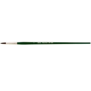 Round / Ruby Satin Long Handle Synthetic Brush / Silver Brush