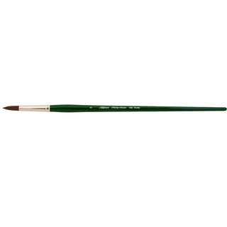 Round / Ruby Satin Long Handle Synthetic Brush / Silver Brush