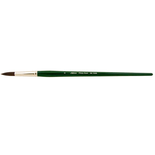 Round / Ruby Satin Long Handle Synthetic Brush / Silver Brush