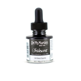 1oz / Black Sparkle / Iridescent Calligraphy Color Ink / Dr. Ph. Martin’s