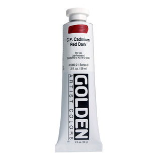 C.P. Cadmium Red Dark 2oz / Heavy Body Acrylics / Golden Paints